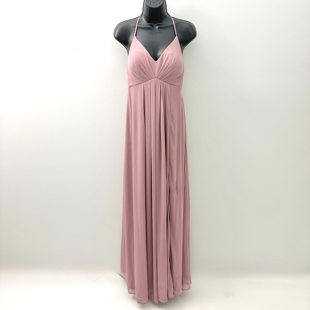 Azazie Maxi Dress Bridesmaid Gown Size A6 Pink